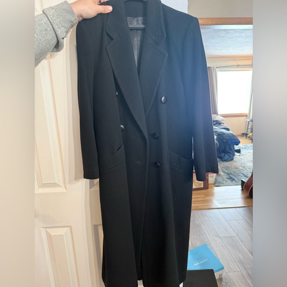 Fleurette Vintage long black overcoat/peacoat Fleurette California, women’s 6